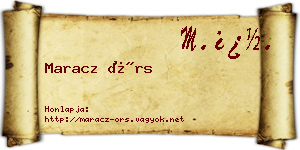 Maracz Örs névjegykártya